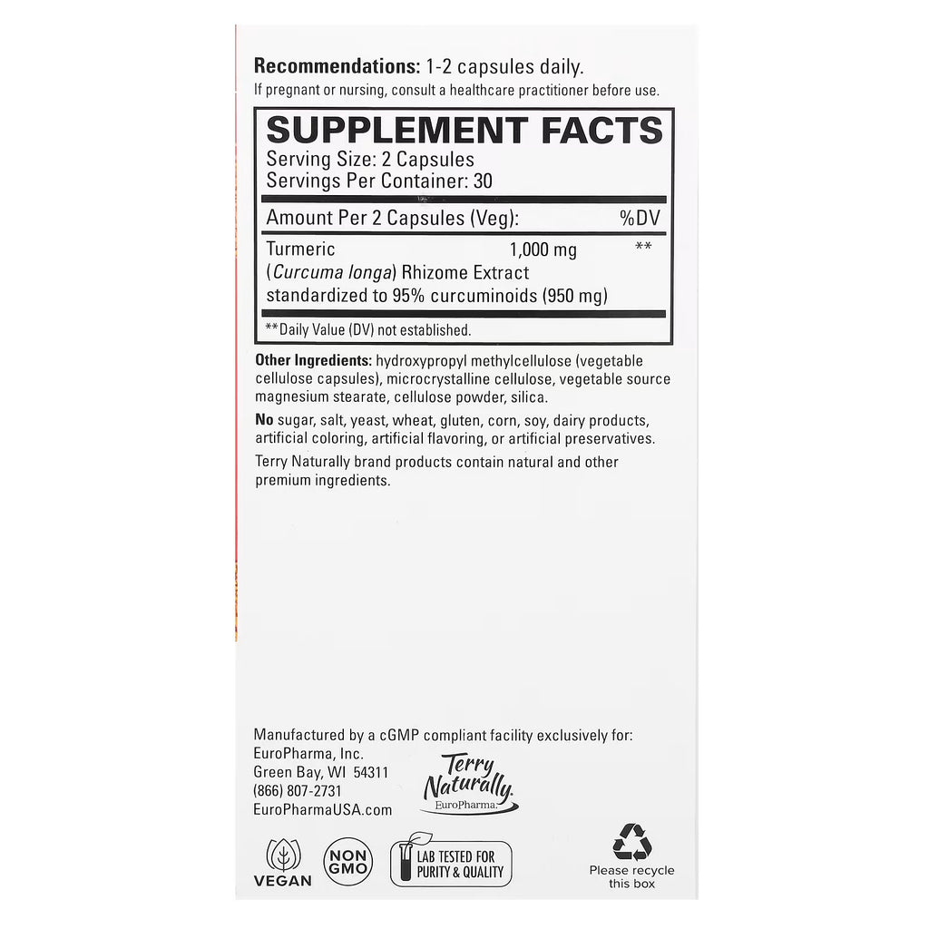 Terry Naturally Turmeric 50X 60 Capsules