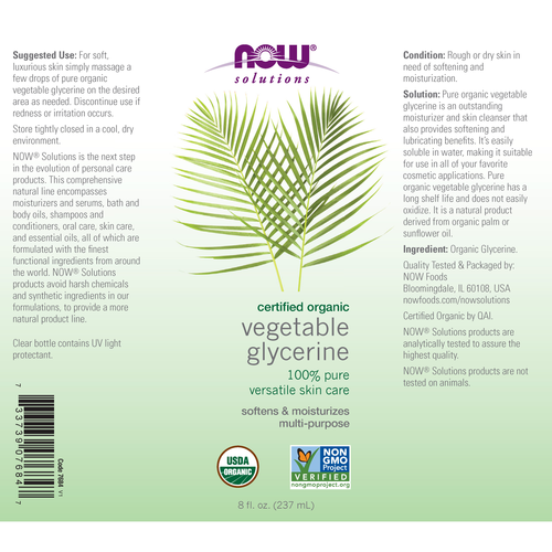 NOW Solutions Vegetable Glycerin 8 oz