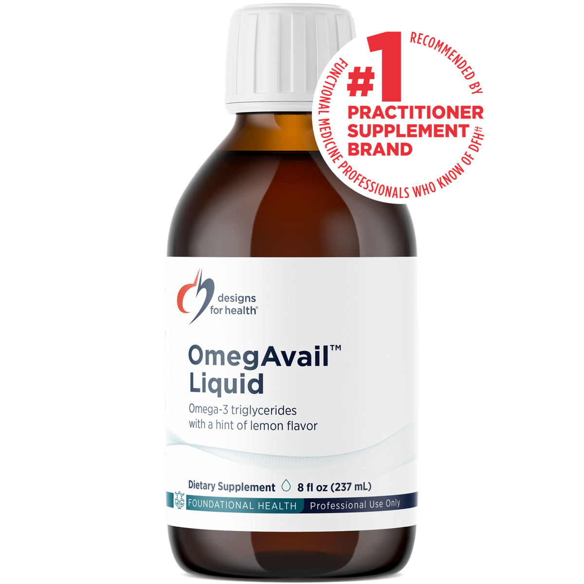 Designs for Health OmegAvail Liquid 8 fl oz (237 mL) liquid front label