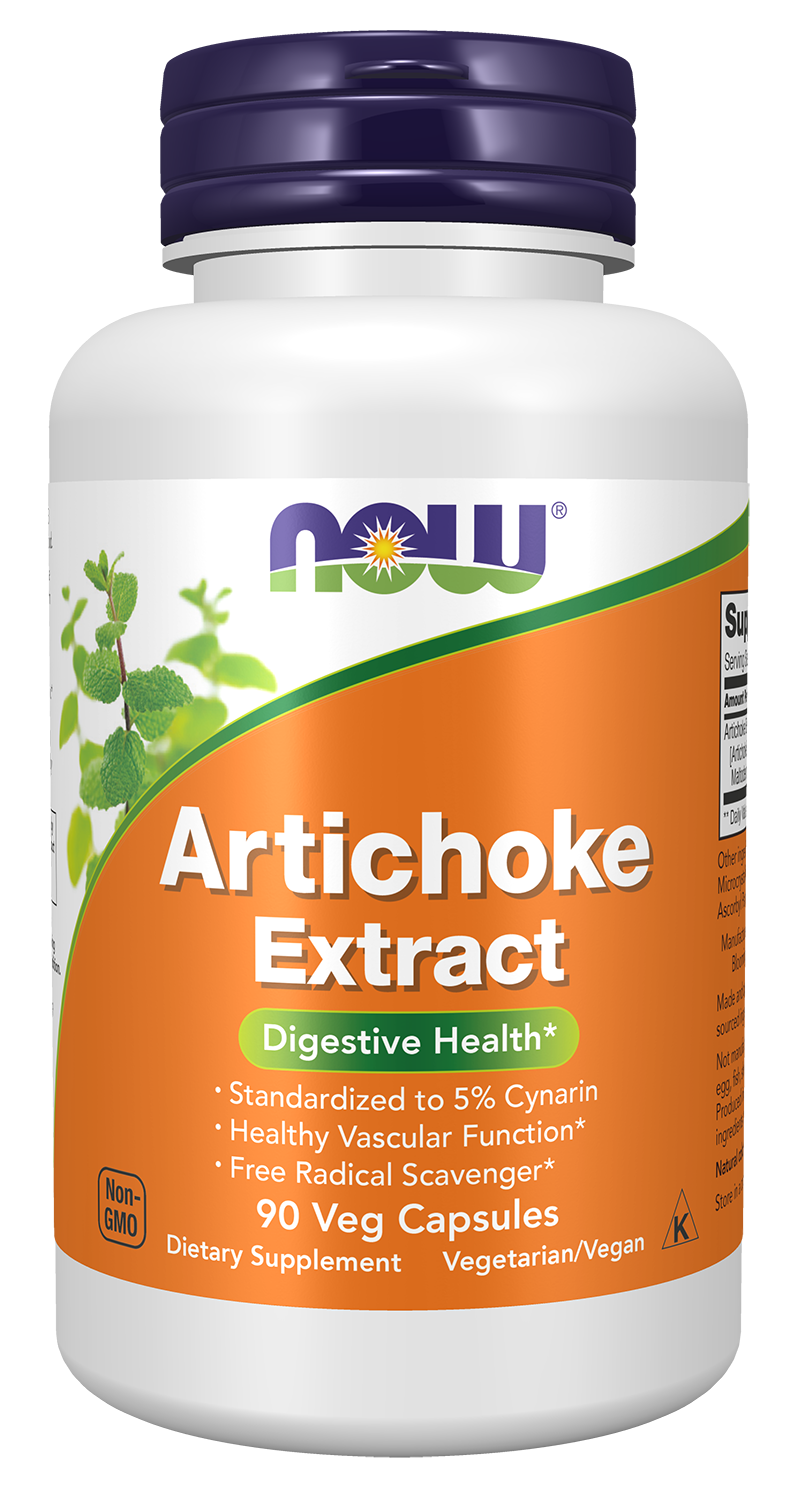NOW Foods Artichoke Extract 450 mg - 90 Veg Capsules front package image