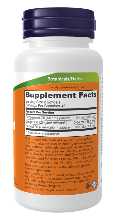 NOW Foods Peppermint Gels 90 Softgels