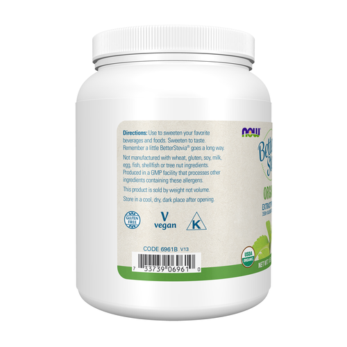 NOW Better Stevia Extract Powder Organic 1 lb