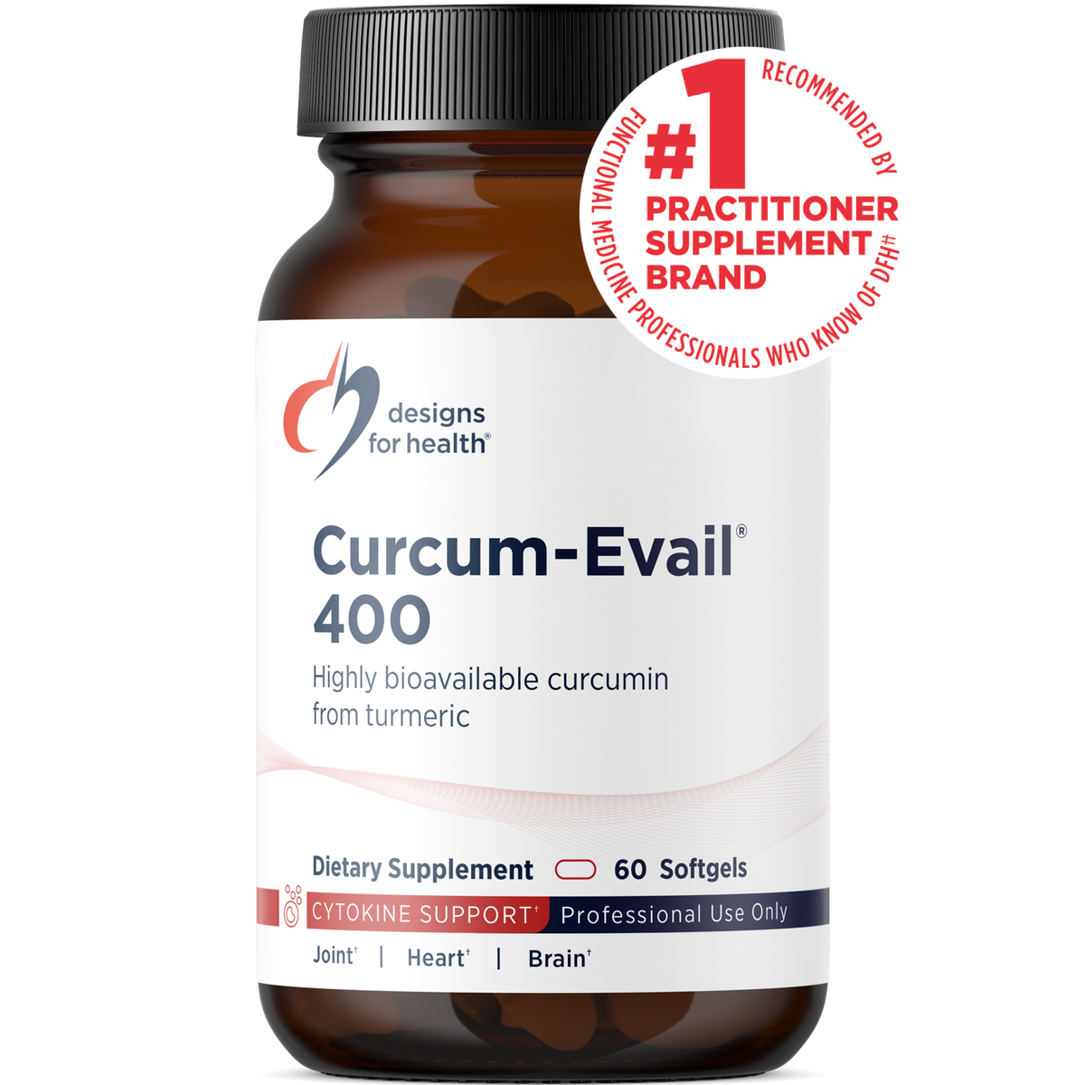 Designs for Health Curcum-Evail 400 60 softgels front label