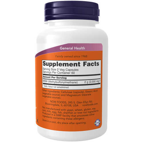 NOW Foods MSM 1000 mg 120 Veg Capsules