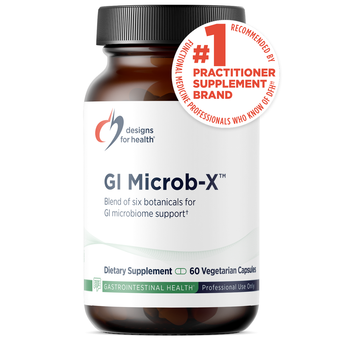 Designs for Health GI Microb-X 60 capsules front label