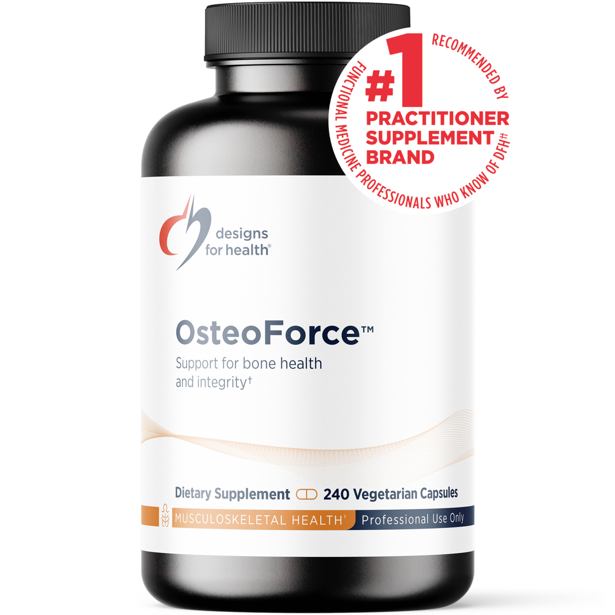Designs for Health OsteoForce 240 capsules front label