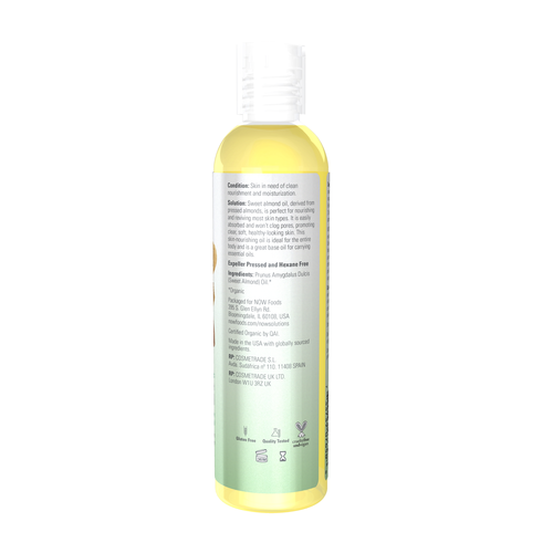 Now Solutions Sweet Almond Oil Organic 8 oz