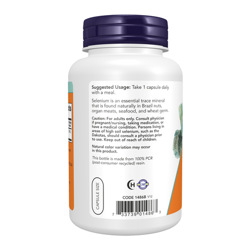 NOW Foods Selenium 200 mcg 180 Veg Capsules