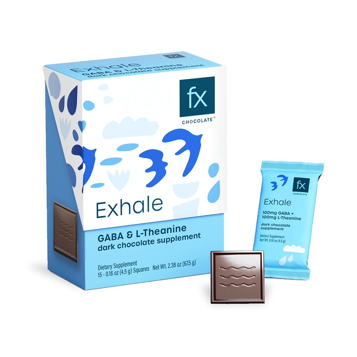 Designs for Health Fx Chocolate Exhale 30 count box front label