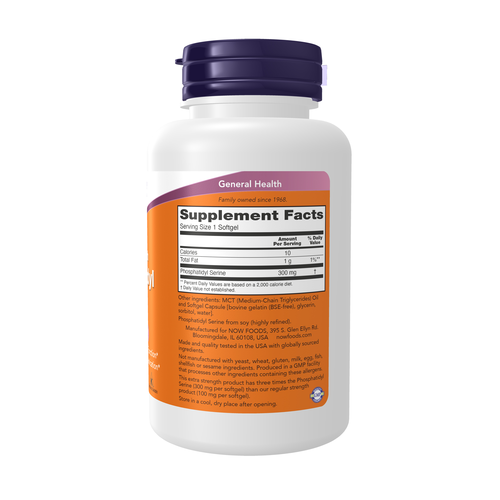 NOW Foods Phosphatidyl Serine Extra Strength 300 mg 50 Softgels bottle