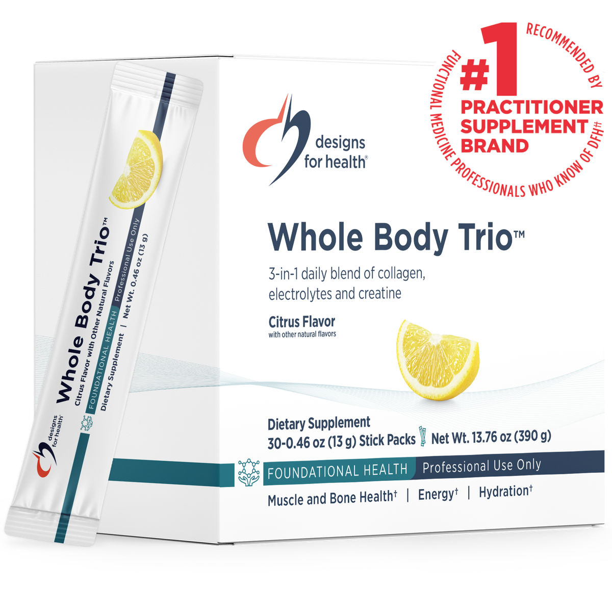 Designs for Health Whole Body Trio 30-0.46 oz (13 g) Stick Packs front label