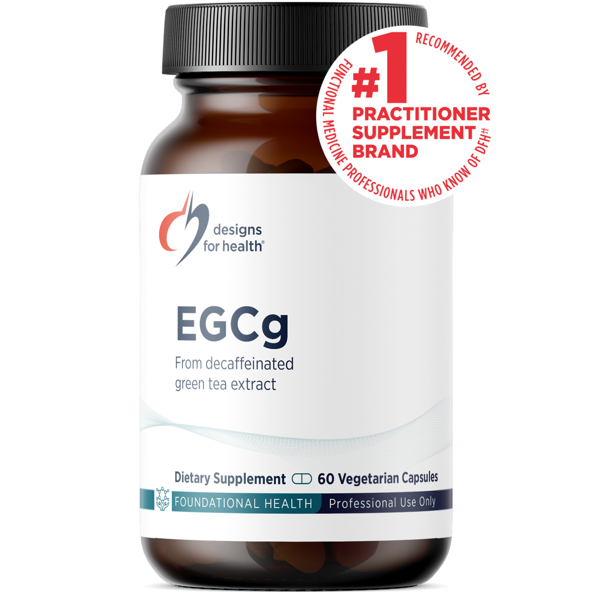 Designs for Health EGCg 60 capsules front label