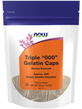NOW Foods Empty Capsules, Gelatin, Triple "000" - 200 gel caps front package image