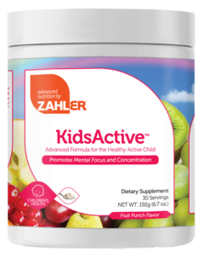 Zahler KidsActive Fruit Punch Powder - 30 Servings bottle and packaging