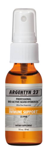 Argentyn 23 Bio-Active Silver Hydrosol 23 ppm Travel Size Fine Mist Spray 1 fl oz product packaging