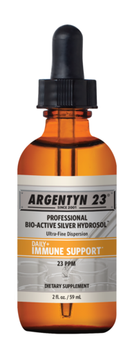 Argentyn 23 Bio-Active Silver Hydrosol 23 ppm Dropper 2 fl oz product packaging