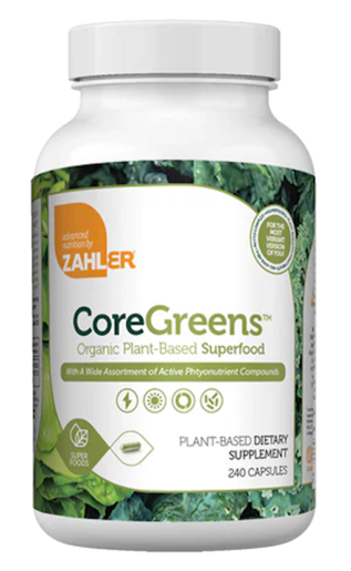Zahler Core Greens - 240 Capsules bottle and packaging