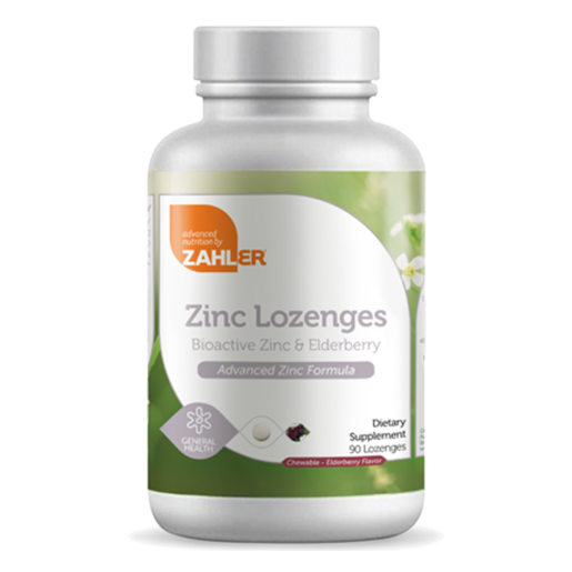 Zahler Zinc + Elderberry Lozenges - 90 Lozenges bottle and packaging