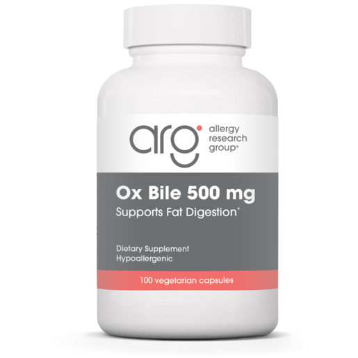 Allergy Research Group Ox Bile 500 mg 100 Vegetarian Capsules