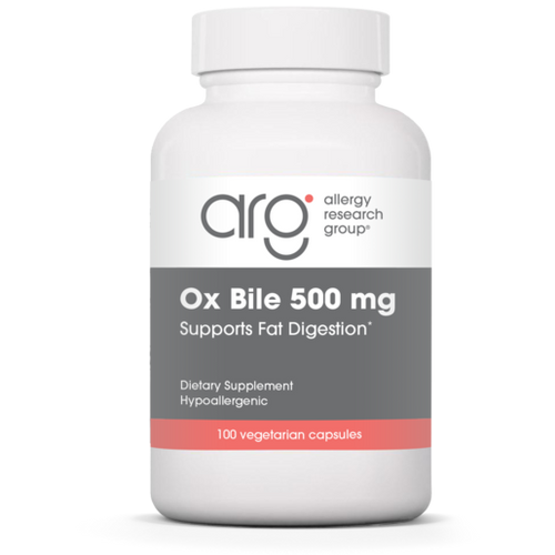 Allergy Research Group Ox Bile 500 mg 100 Vegetarian Capsules