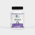 Supplement bottle labeled 'Sinatrol' by Ortho Molecular Products on a white background