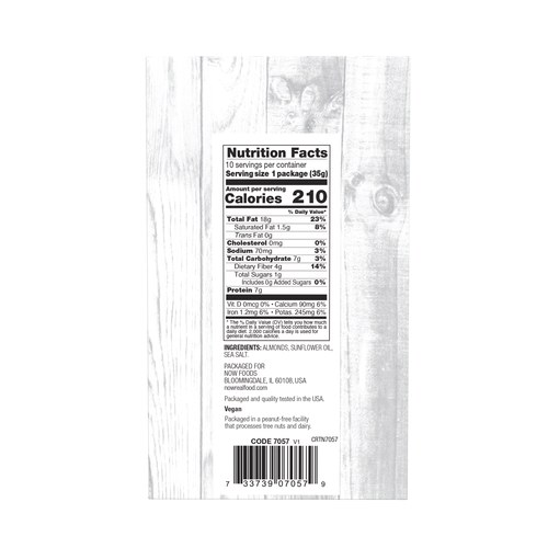 NOW Foods Roasted Sea Salted Almonds 10-Pack | Snack Packs