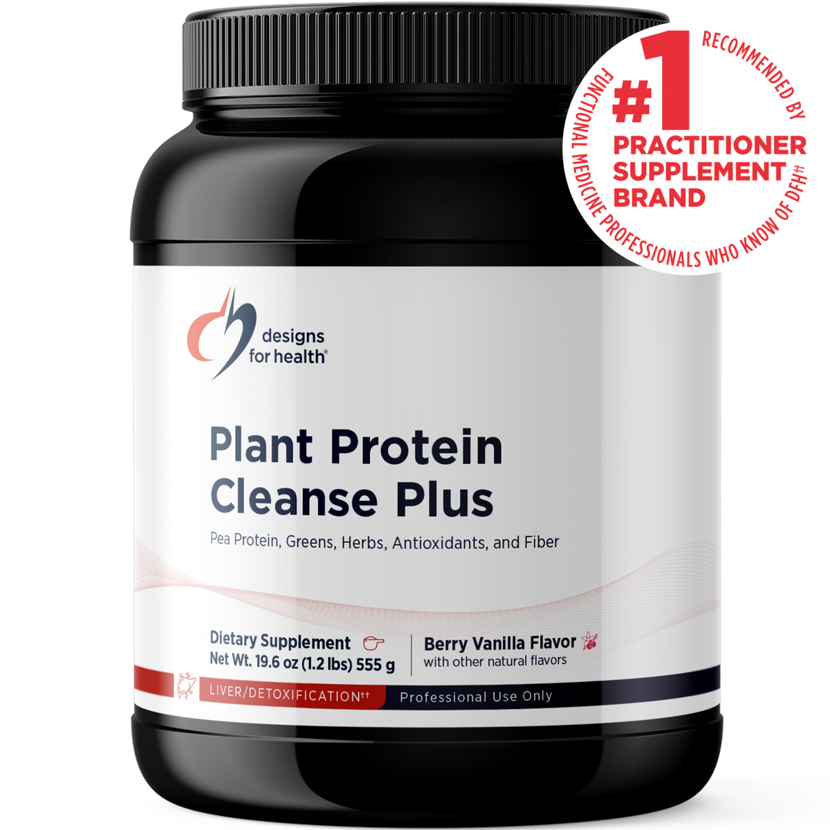 Designs for Health Plant Protein Cleanse Plus 555 grams (1.22 lbs) powder front label