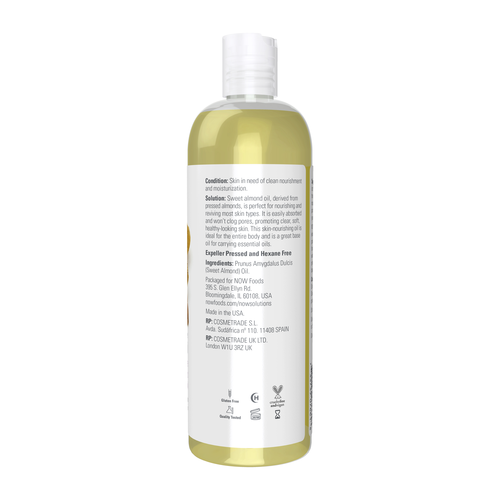NOW Solutions Sweet Almond Oil 16 oz | Value Size Carrier Oil