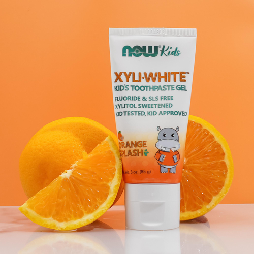 NOW Kids Xyli White Orange Splash Toothpaste Gel 3 oz