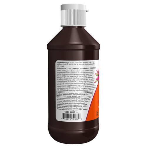 NOW Foods Vitamin B-12 Complex Liquid B Vitamins | 8 fl oz