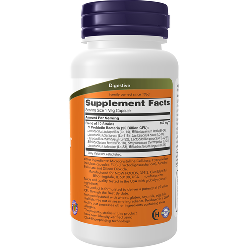 NOW Foods Probiotic-10 25 Billion CFU 100 VCaps