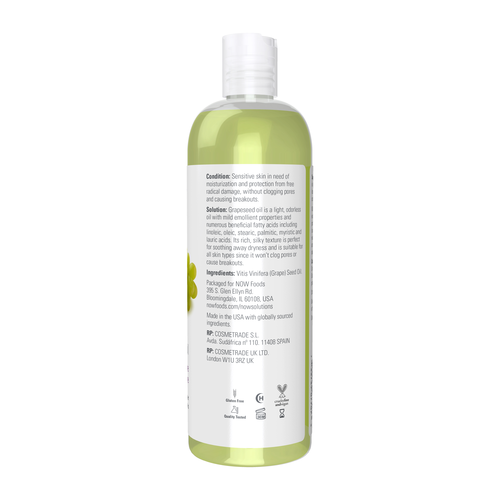 NOW Solutions Pure Grapeseed Oil 16 oz product image 2