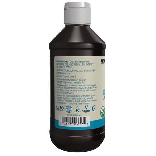 NOW Foods Organic BetterStevia Liquid Glycerite 8 oz | Value Size