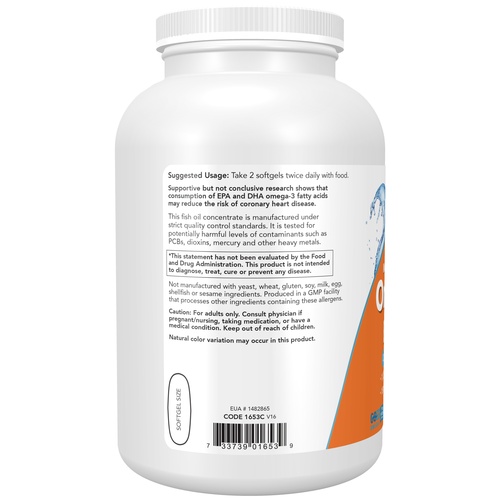 NOW Foods Omega-3 Molecularly Distilled Fish Oil 500 Softgels | Bulk Value