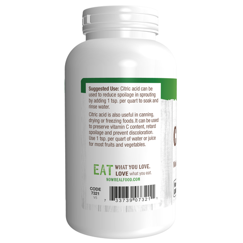 NOW Foods Food Grade Citric Acid 1 Lb | Pure Citric Acid