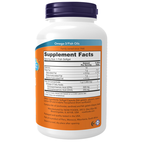 NOW Foods Ultra Omega-3 Fish Gelatin 180 Softgels