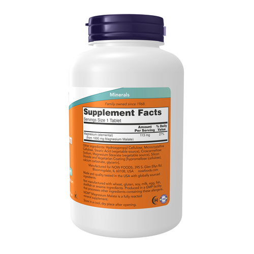 NOW Foods Magnesium Malate 180 Tablets