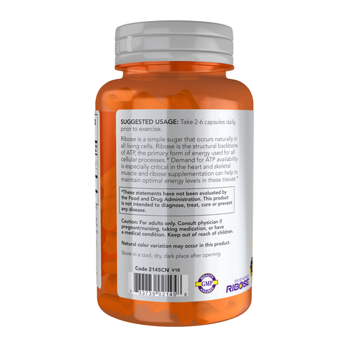 NOW Sports D-Ribose 750 mg 120 Vegcaps