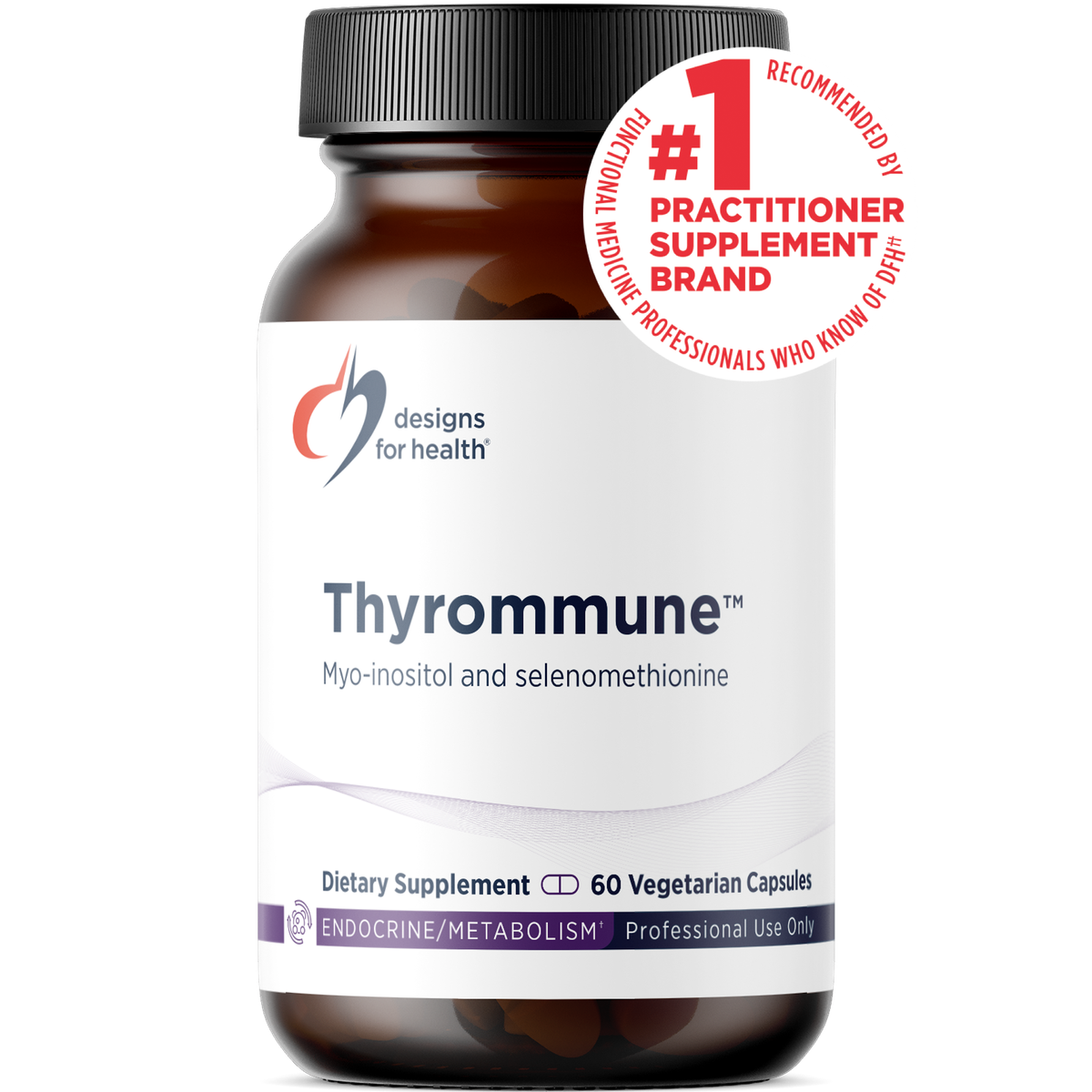 Designs for Health Thyrommune 60 vegetarian capsules front label