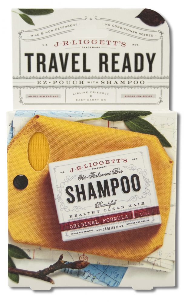 J.R.LIGGETT'S EZ Pouch with Original Shampoo Bar, 3-Piece Set package