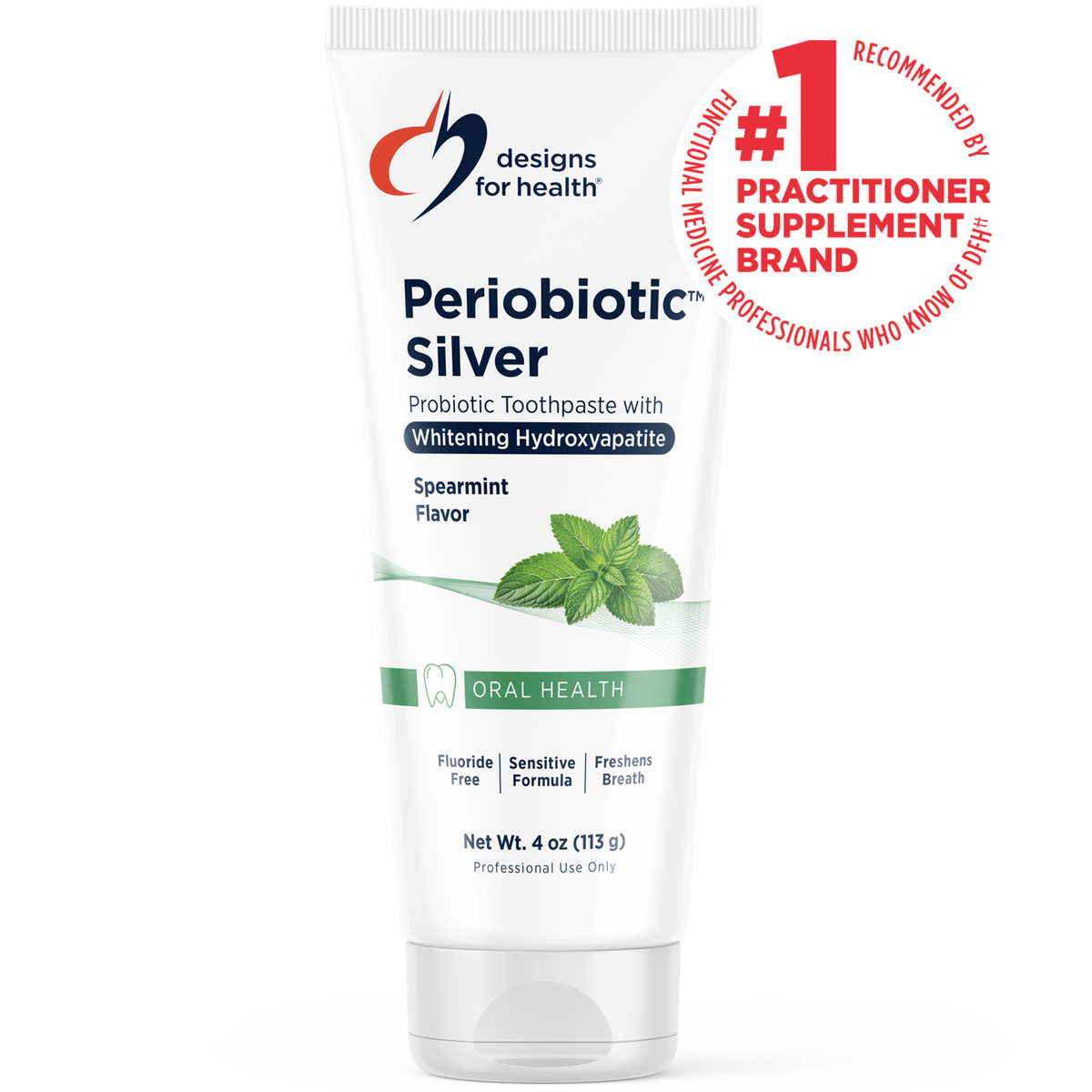 Designs for Health Periobiotic Silver Spearmint 113 g front label