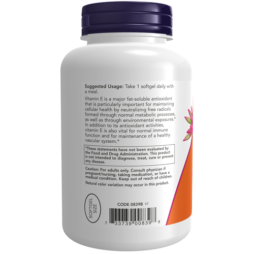 NOW Foods Vitamin E-400 D-Alpha Tocopheryl 250 Softgels