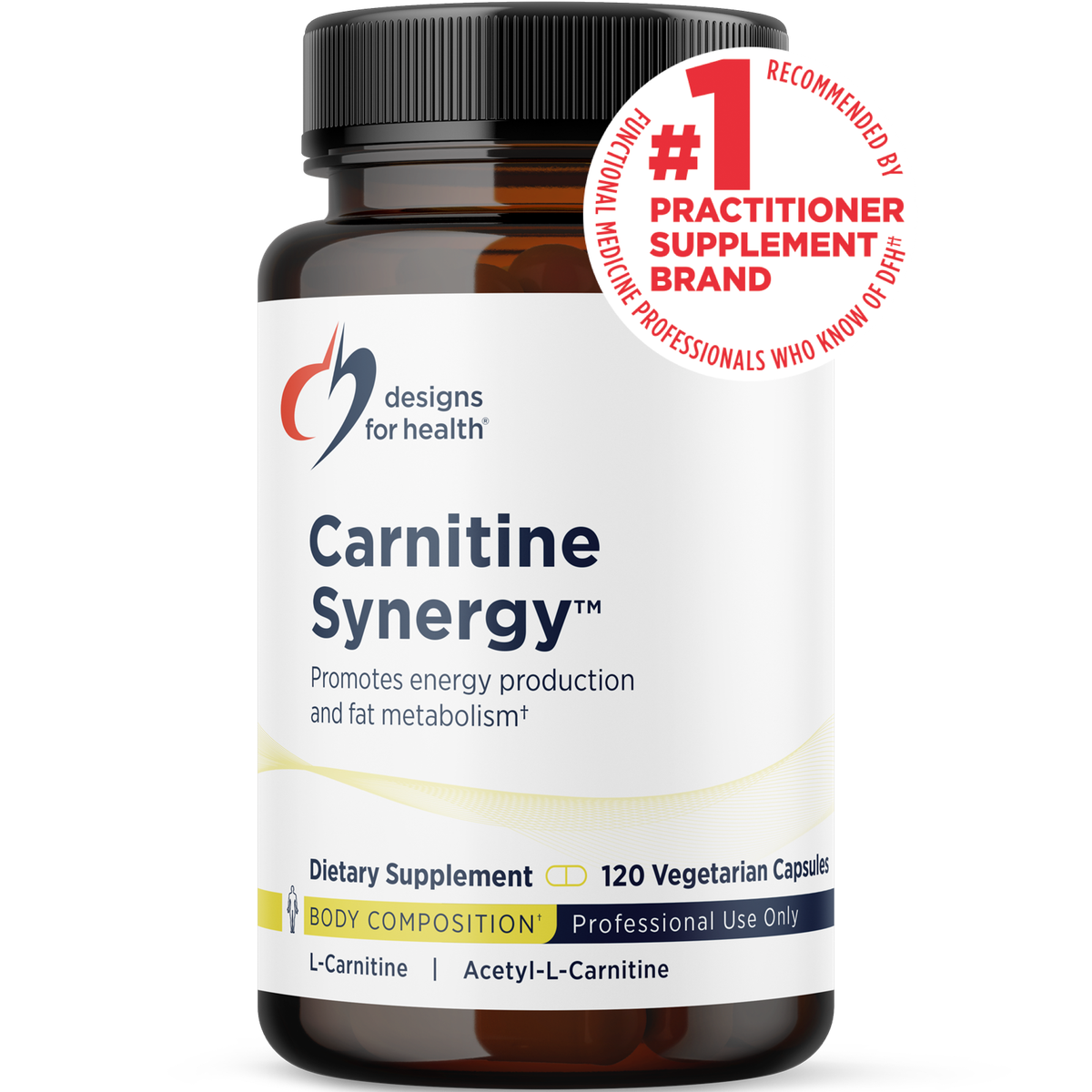 Designs for Health Carnitine Synergy 120 capsules front label