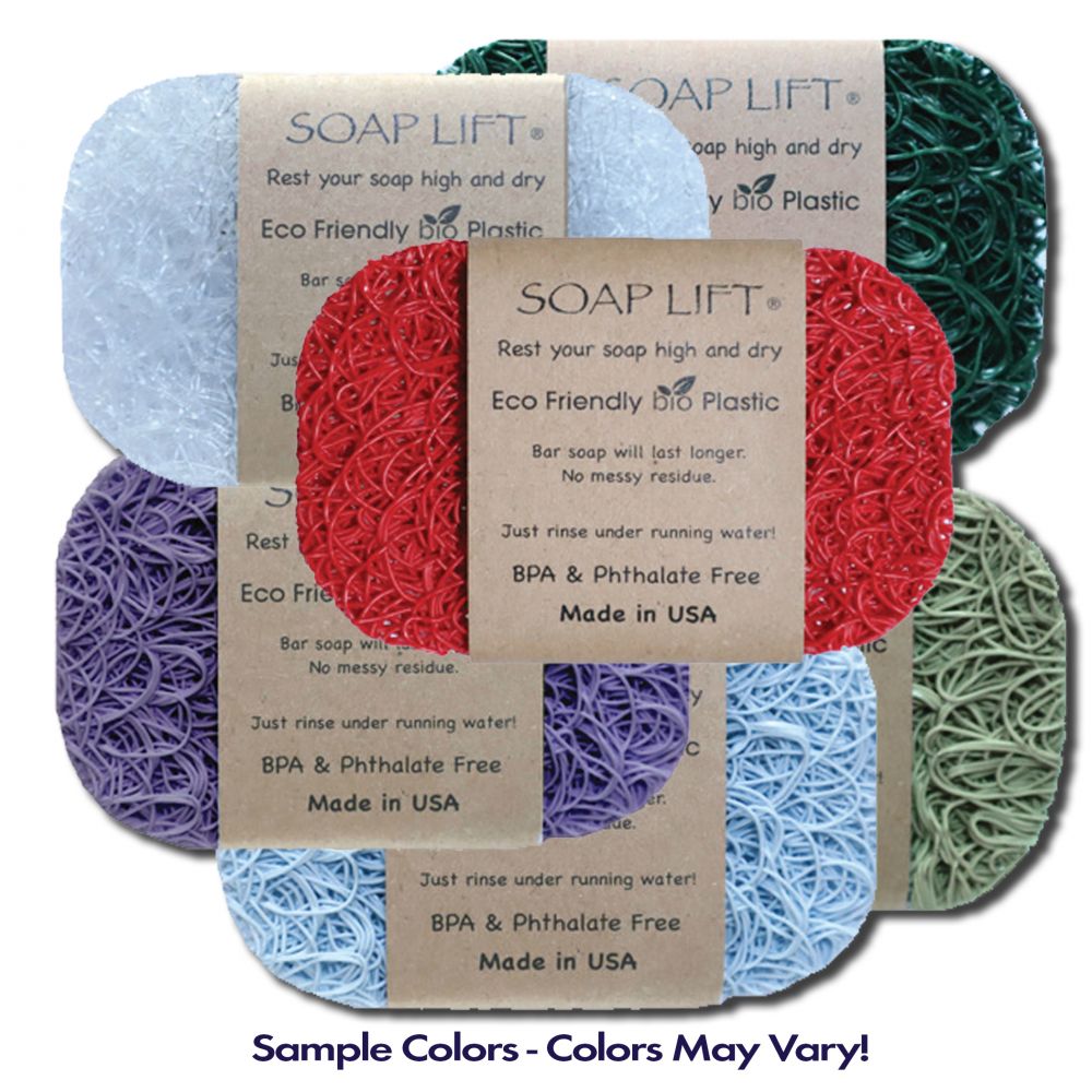 Soap Lift Original soap savers showing sample assorted colors; listing includes one soap saver