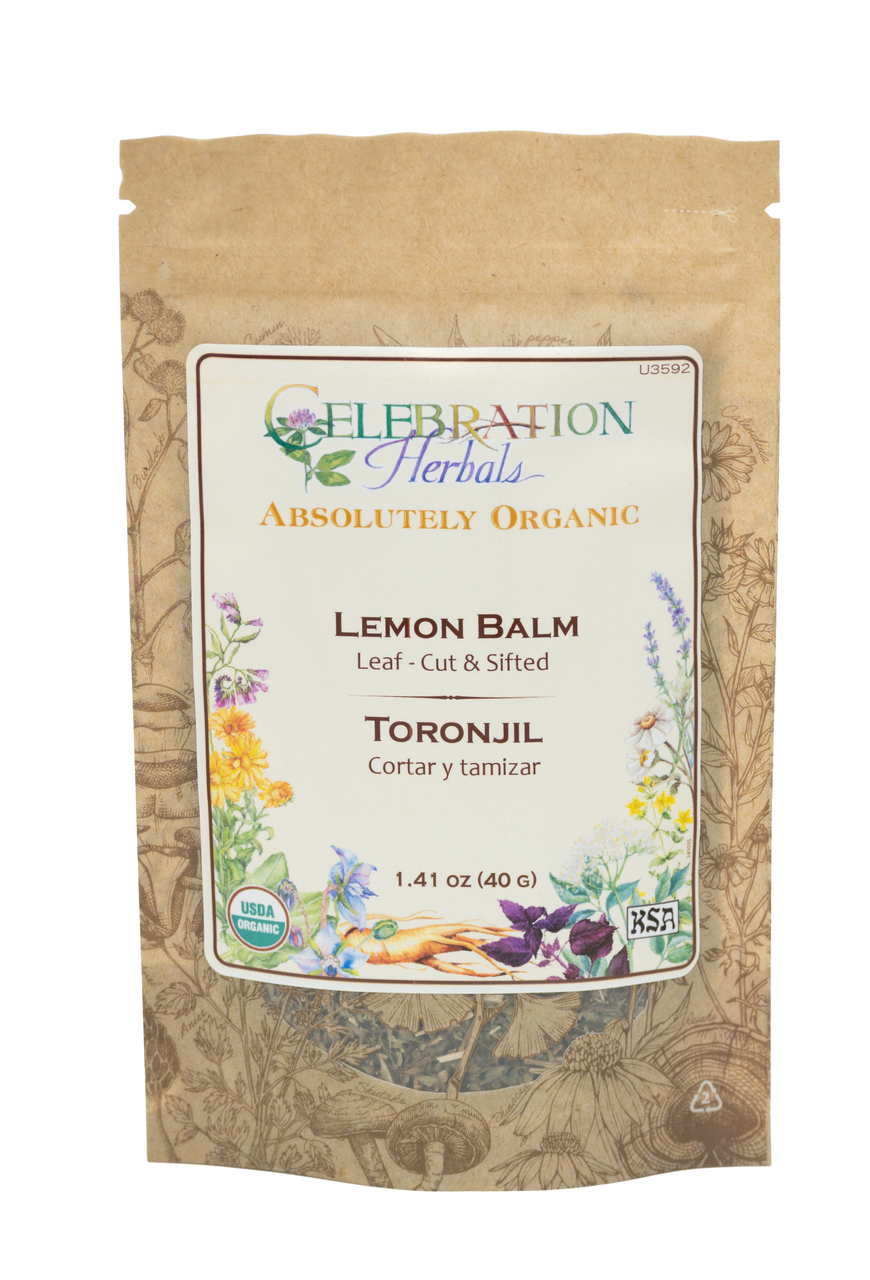 Celebration Herbals Organic Lemon Balm Herb Cut & Sifted – 40 g