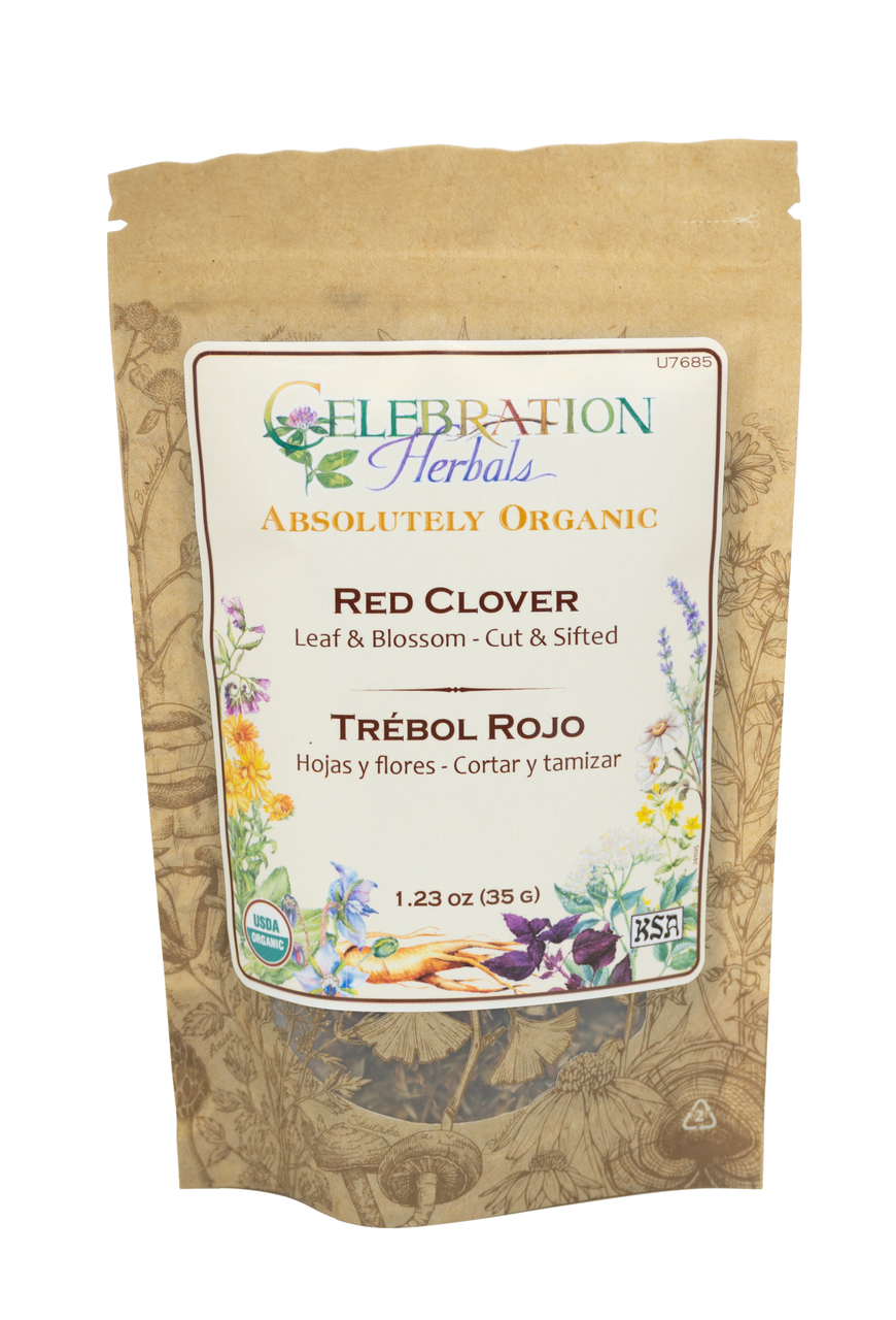 Celebration Herbals Organic Red Clover Leaf & Blossom Cut & Sifted – 35 g