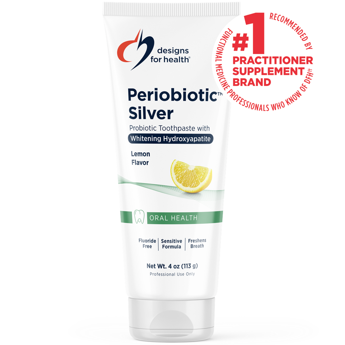 Designs for Health Periobiotic Silver Lemon 113 g front label