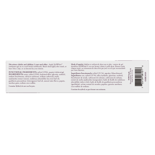 Now Solutions Xyli White Neem & Tea Tree Toothpaste Gel 6.4 oz