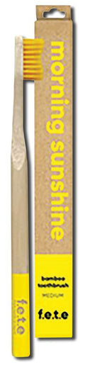 F.E.T.E. Adult Bamboo Toothbrush — Morning Sunshine Yellow, Medium