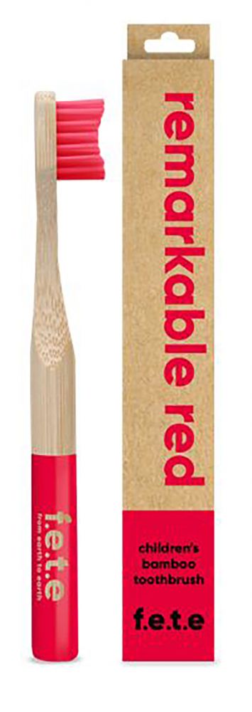 F.E.T.E. Children’s Bamboo Toothbrush — Remarkable Red, Soft